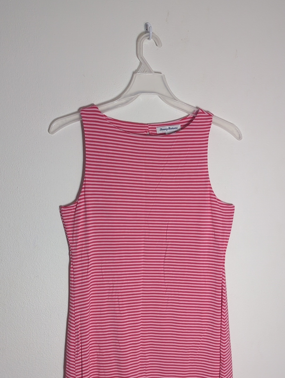 Tommy Bahama Womens Dress Cassia Pink Striped Keyhole Travel Cruise Beach Medium - Picture 4 of 10